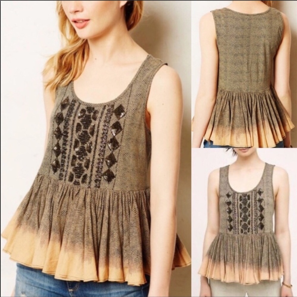 Anthropologie Kemi + Kin Surya swing peplum tank